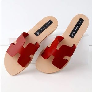 Steven by Steve Madden Greece red leather sandals